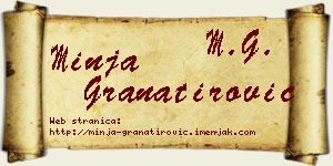 Minja Granatirović vizit kartica